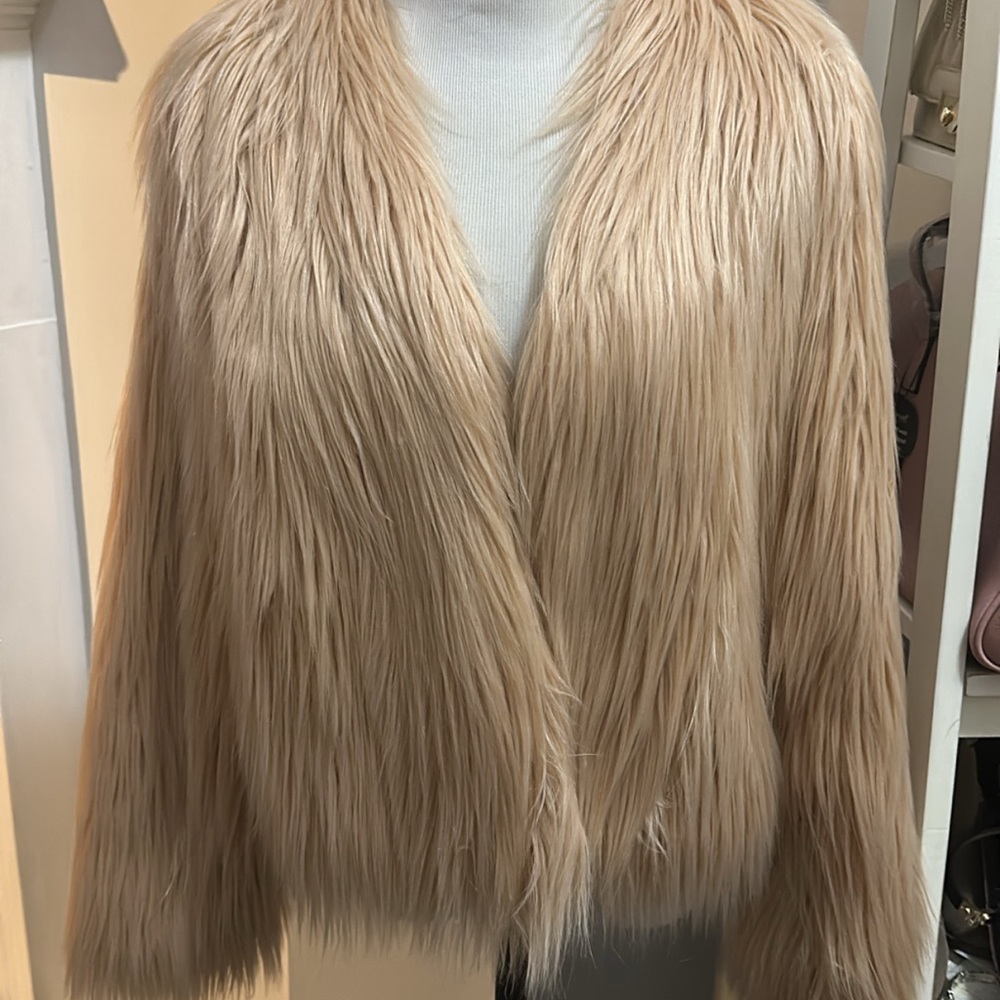 Elegant Faux Fur Soft Pink Jacket